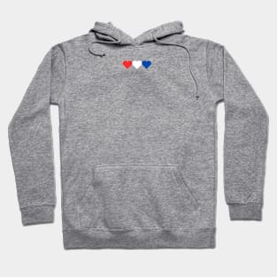 Red White and Blue Hearts Hoodie